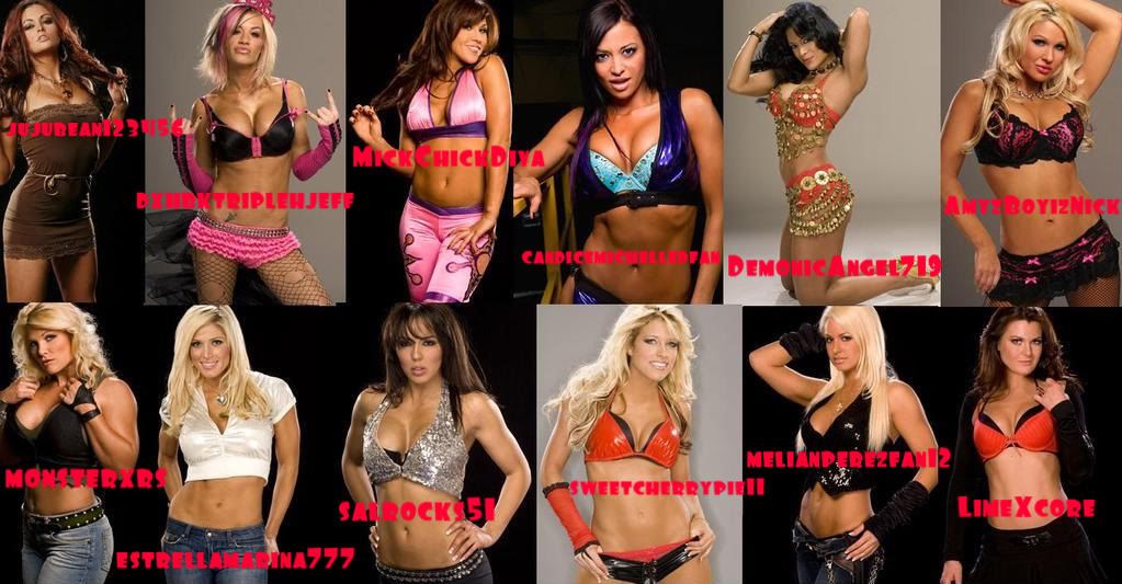 Maria Kanellis And Ashley Massaro And Mickie James And Candice Michelle And Melina Perez And 